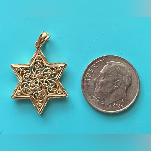14k Gold BVLGARI Star of David Pendant - Picture 2 of 3